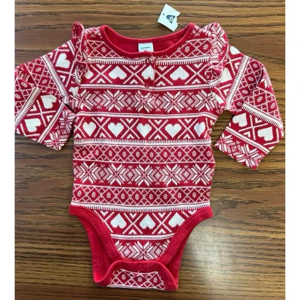 3-6m Old Navy‎ Stretch Red Hearts NWT New